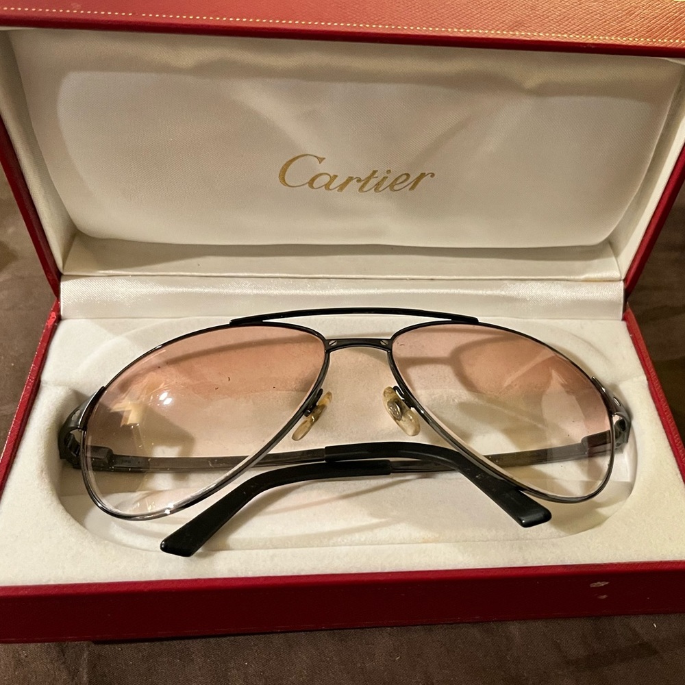 Cartier Tinted Gradient Aviator Sunglasses, Authentic w/ everything